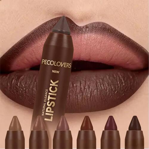 1PC Chocolate Shaded Matte Lipstick - Rich Dense Texture Vib