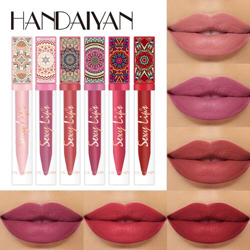 Retro Red Liquid Lipstick Bohemian Style Non-stick Cup Matte