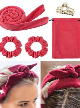 Heatless Curling Rod Headband No Heat Hair Curlers Ribbon La