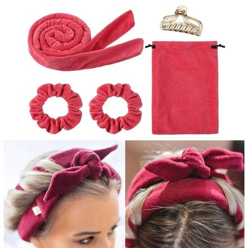 Heatless Curling Rod Headband No Heat Hair Curlers Ribbon La