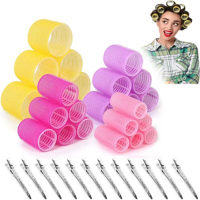6pcs Self-Grip Hair Rollers Heatless Hair Curlers No Heat Ha