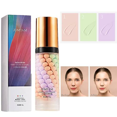 40g Face Makeup Primer Tri-color Cream Brighten Contour