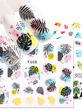 1 Sheet Nail Sticker Flower Leaves Slider Transfer Nail