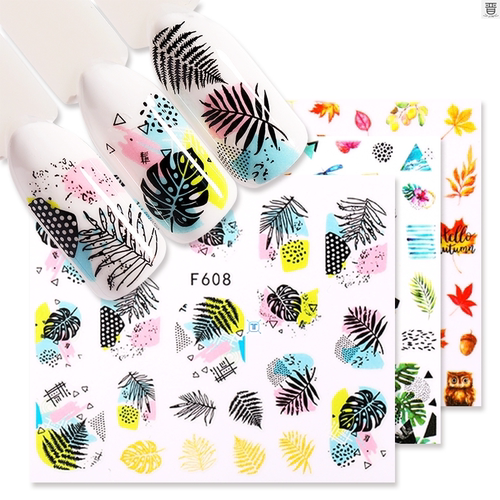 1 Sheet Nail Sticker Flower Leaves Slider Transfer Nail