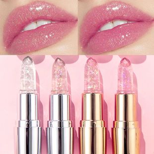Changing Color Lipstick Jelly Moistur Sparkling Balm Sequins