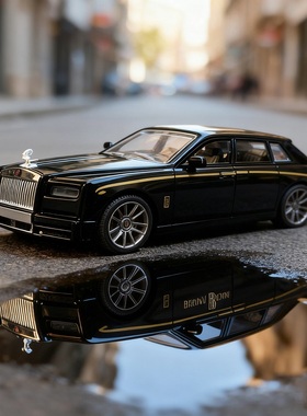 出口意大利仿真合金车1:36劳斯莱斯幻影库里南埃尔法奔驰回力摆件