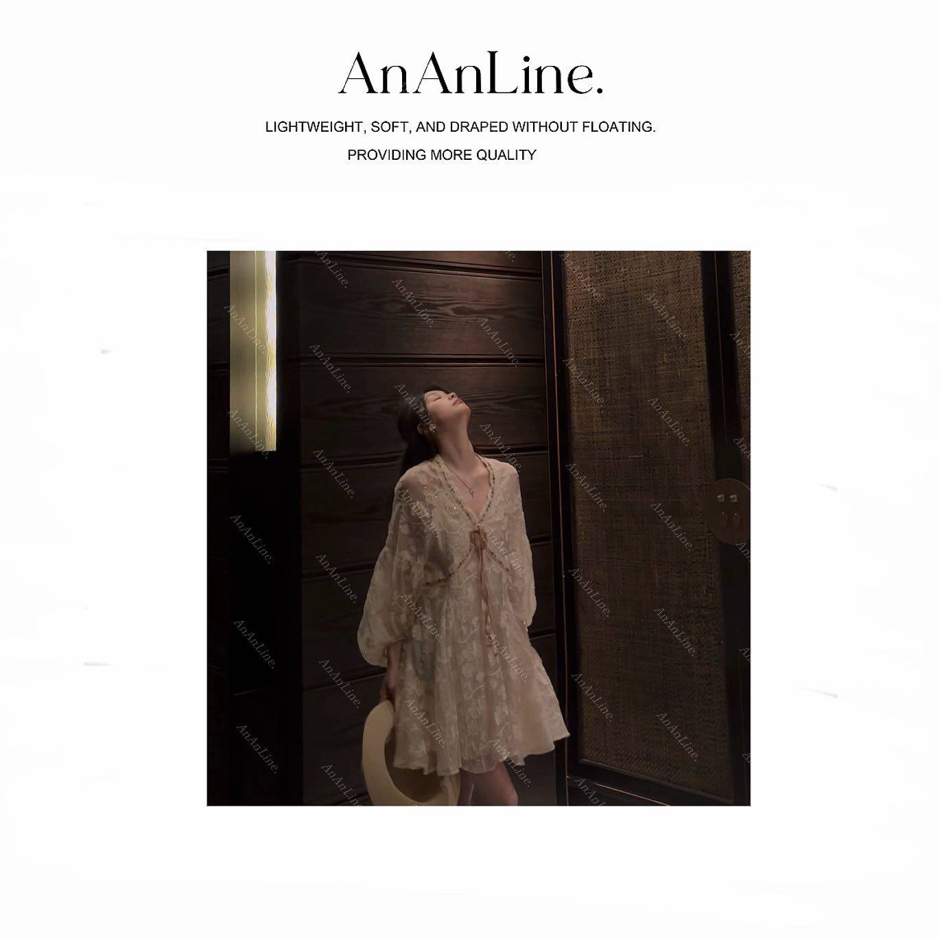 AnAnLine.【仙本那】原创！重工刺绣希腊度假风氛围感连衣裙