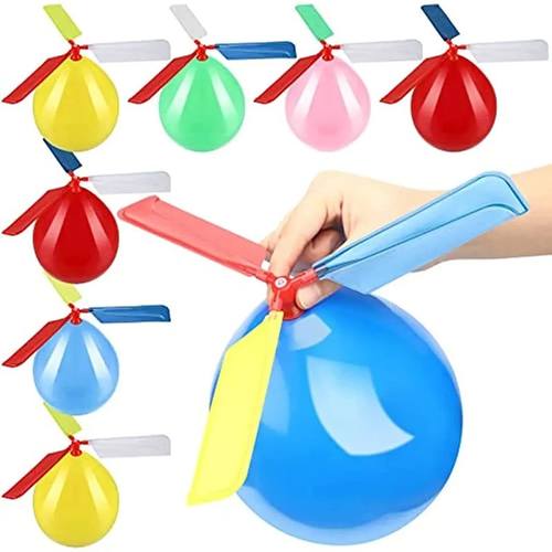 6PCS Air Balloon Helicopter Toy Funny Balloon Ortable Outdoo