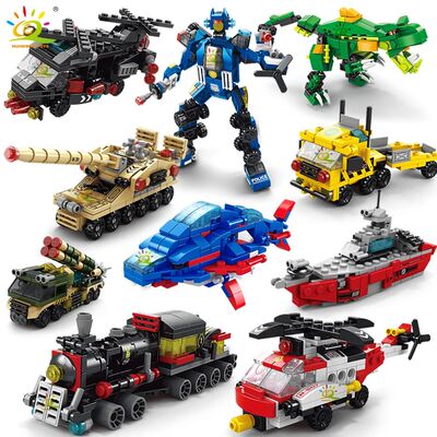 6IN1 City Engineering Car Police Truck Building Blocks Tank