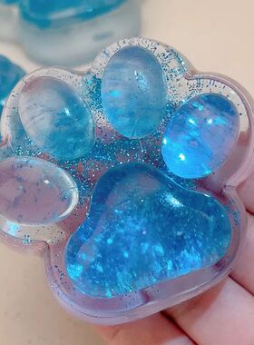 Blue Cute Cat Paw Pinch Decompression Toy Slow Rebound Stres