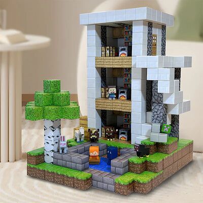 New Magnetic Blocks-Build Mine Magnet World Set for Boys Gir