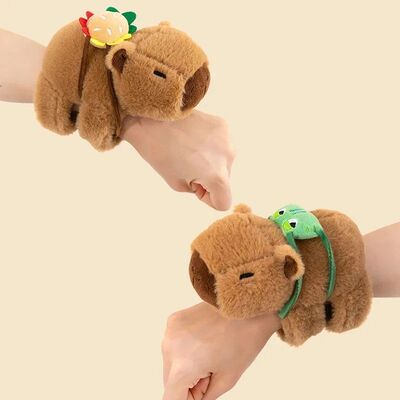 Lovely Capybara Animal Slap Snap Wrap Wristband Bracelet Plu
