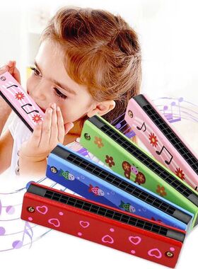 Children Wooden Harmonica Musical Instrument Toys Music Teac