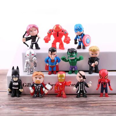 Hot 12Pc New Q Avengers Mini Figures Hulk Thor Spider Man Ac