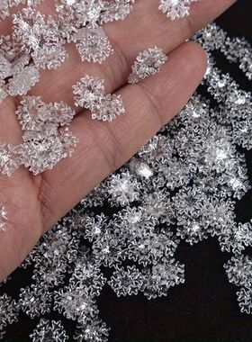 60pcs Mini Sparkling Snowflakes for Crafts Glitter Snowflake