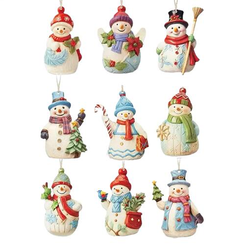 9pcs Wood Christmas Tree Decorations Ornaments 8cm Santa Cla