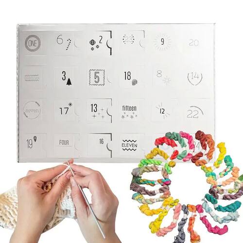 Wool Yarn Advent Calendar 24 Day Hand Stitches Marker Calend
