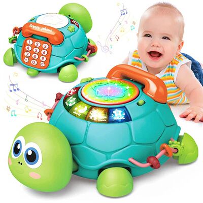 Baby Toys 6-18 Months Music Turtle Crawling Light Sound Musi