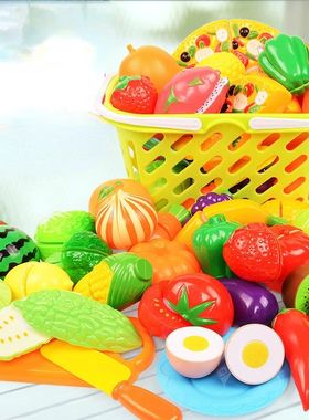 Children Pretend Role Play House Toy Cutting Fruit Simulatio