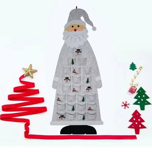 Christmas Felt Advent Calendar Wall Hanging Santa Advent Cal