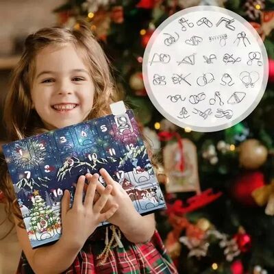 Metal Advent Calendar Puzzle Toy Kit 24 Days Christmas Adven