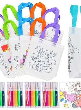 DIY Graffiti Bags with Coloring Marker Painting Non-Woven Gi