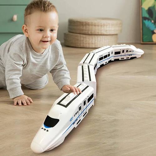 Kids DIY Simulation High Speed Railway Train Toy Car Electri