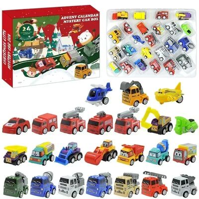 24 Days Christmas Advent Calendar Car Toys Engineering Fire