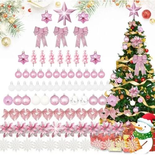 Christmas Ball Decoration Glitter Flowers Berry Stems Snowfl