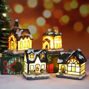 Christmas Decoration House LED Light Xmas Durable Ornaments