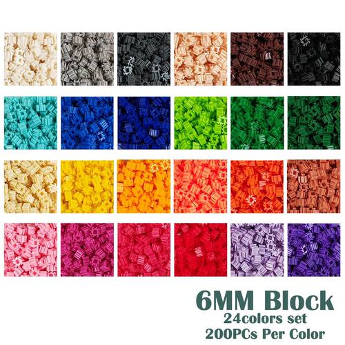 2400/4800PCs 6*6mm 24Color 200PCs/color Pixel Art Puzzle Bui
