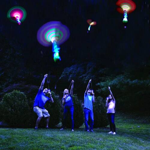 Bamboo Dragonfly with Light Shooting Rocket Flying Parachute