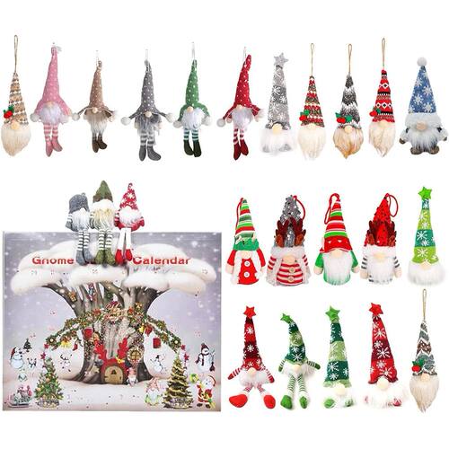 Christmas Gnome Holidays Advent Calendar Gnome Dolls with Gn