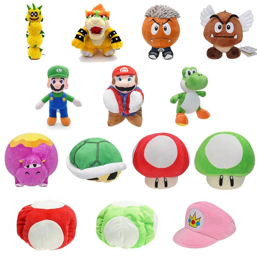 Super Mario Bros Mario Luigi Goomba Yoshi Plush Toys Pillow