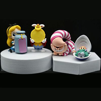 4Pcs/Set Cartoon Anime Figures Alice Cheshire Cat White Rabb