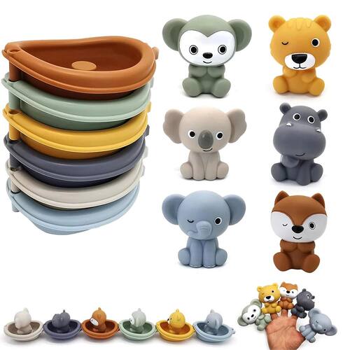Bath Toys Floating Boats Baby Bath Toys Infants Silicone Fin