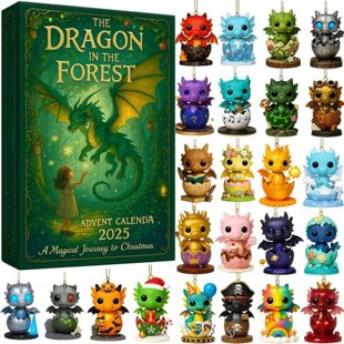 Christmas Advent Calendar Dragon Ornament 2D Acrylic Dinosau