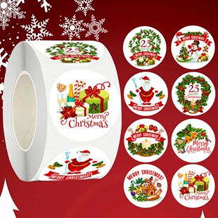 500Pcs Merry Christmas Stickers Cristmas Xmas Party Seal Lab