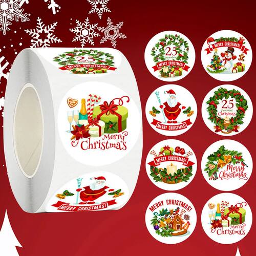 500Pcs Merry Christmas Stickers Cristmas Xmas Party Seal Lab