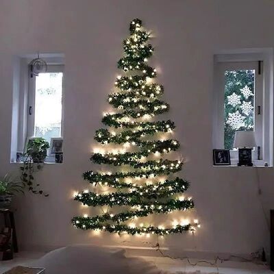 Christmas Atmosphere Rattan Warm Light Diy Wall Mounted Chri