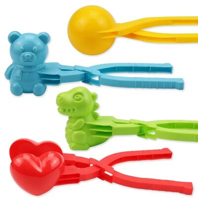 4Pcs Snowball Maker Clip for Kids Adult Creative Heart Snowf