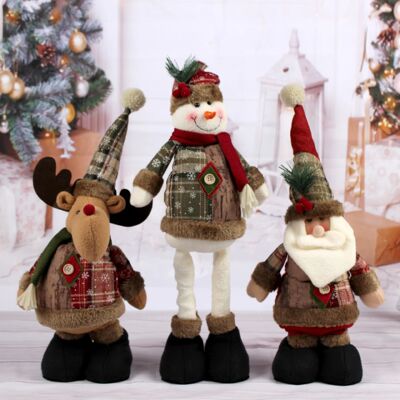 Christmas Doll Telescopic Snowman Santa Claus Elk Standing D