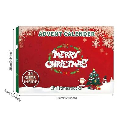 Xmas Socks Advents Calendar 24 Day Countdown Christmas Socks