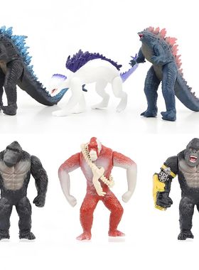 6 Pcs/Set Godzilla VS King Kong 2 New Empire Monsters Movabl