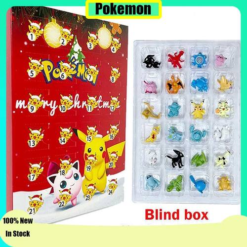 Pokemons Christmas 24Pc Set Blind Box Figure Advent Hallowee