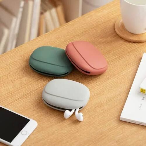 1PC Outdoor Sports Portable Silicone Earphone Storage Bag Da
