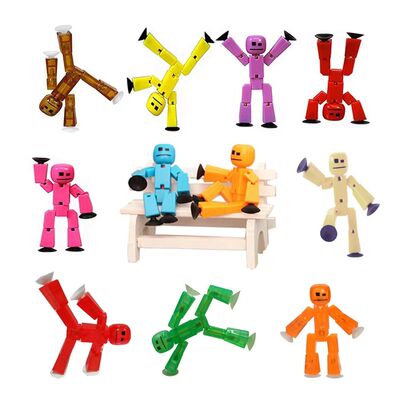 Toys Suction Cup Stick Bot Figures Toys Boys Funny Deformabl