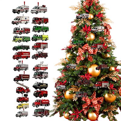 Fire Truck Advent 24 Days Firefighting Vehicle Ornaments Cou
