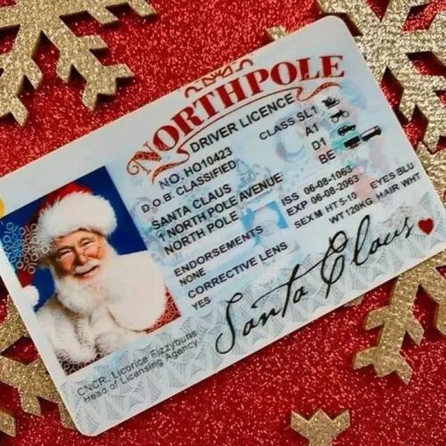 1~10 Cards Santa Claus Flying Licence Christmas Eve Driving