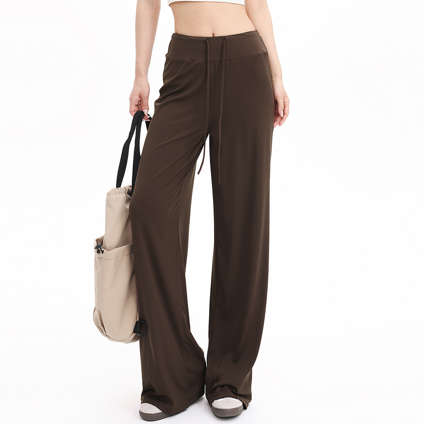 奔跑吧卡卡糯米裤抖抖裤运动裤直筒宽松女阔腿软糯弹力瑜伽健身裤